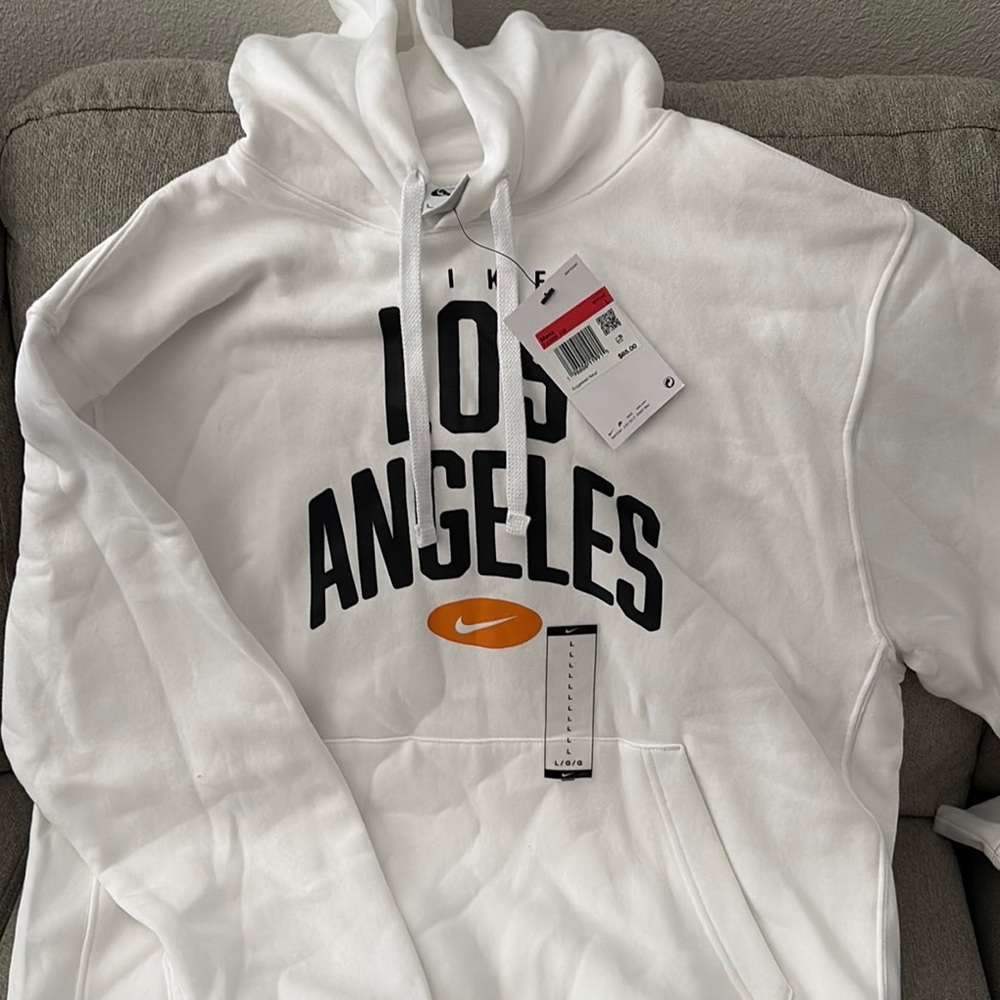 Nike White and Black Los Angeles Hoodie
